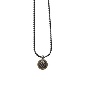Brighton Massandra Mini Two Tone Crystal Round Reversible Pendant Necklace